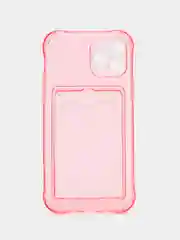 Розовый чехол для iPhone с карманом для карт