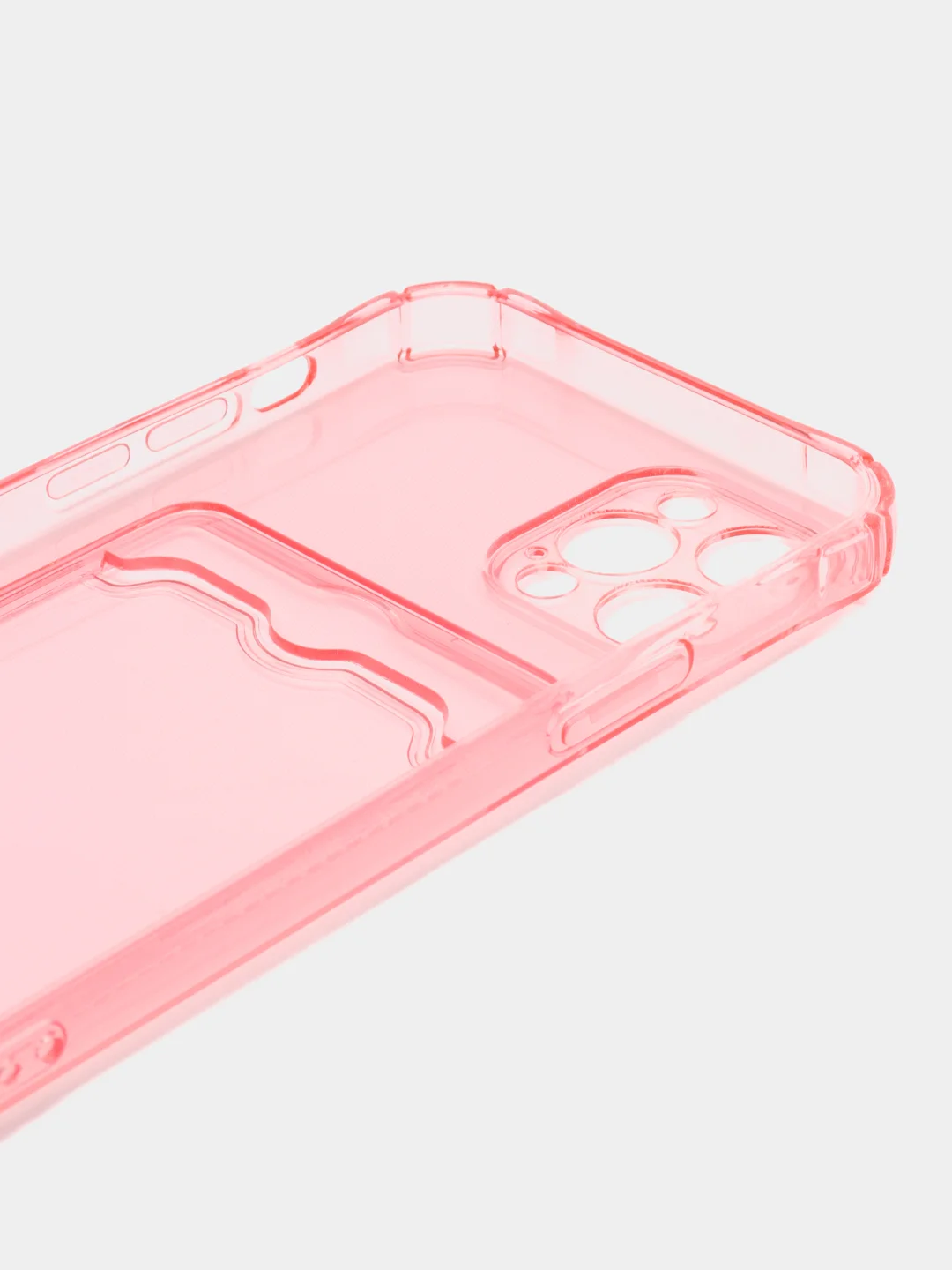 Розовый чехол для iPhone с карманом для карт
