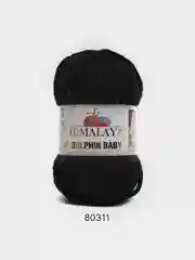 Черный пряжа Himalaya Dolphin Baby, полиэстер, 100 г, 120 м