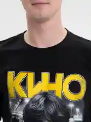 Черный футболка мужская светящаяся в темноте, Кино Цой