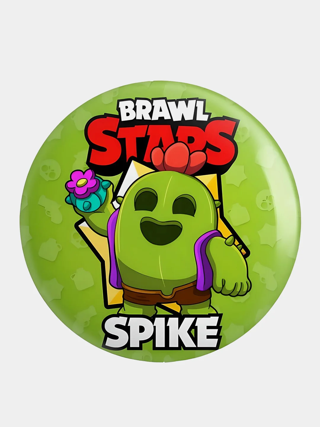 Золотой значок, пин на одежду "Brawl Stars", 37 мм., круглый, металлический