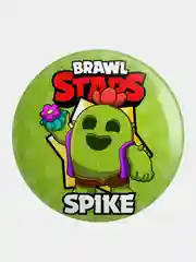 Золотой значок, пин на одежду "Brawl Stars", 37 мм., круглый, металлический