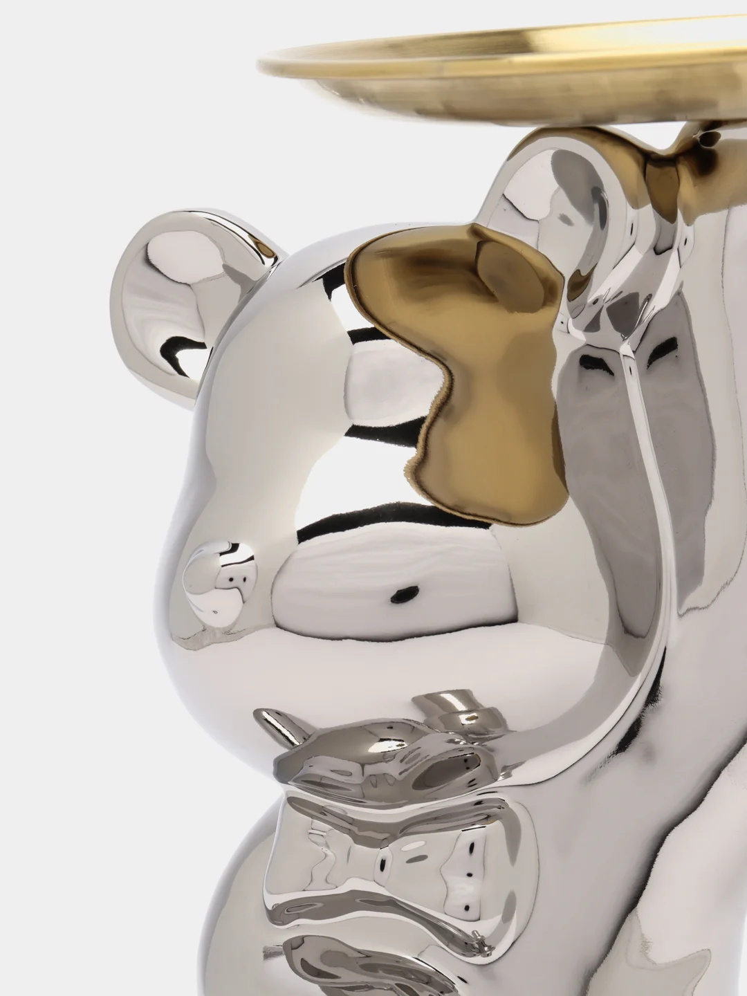 Статуэтка медведь Bearbrick, копилка керамическая с подносом