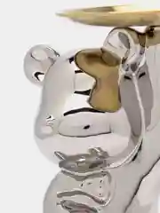 Статуэтка медведь Bearbrick, копилка керамическая с подносом