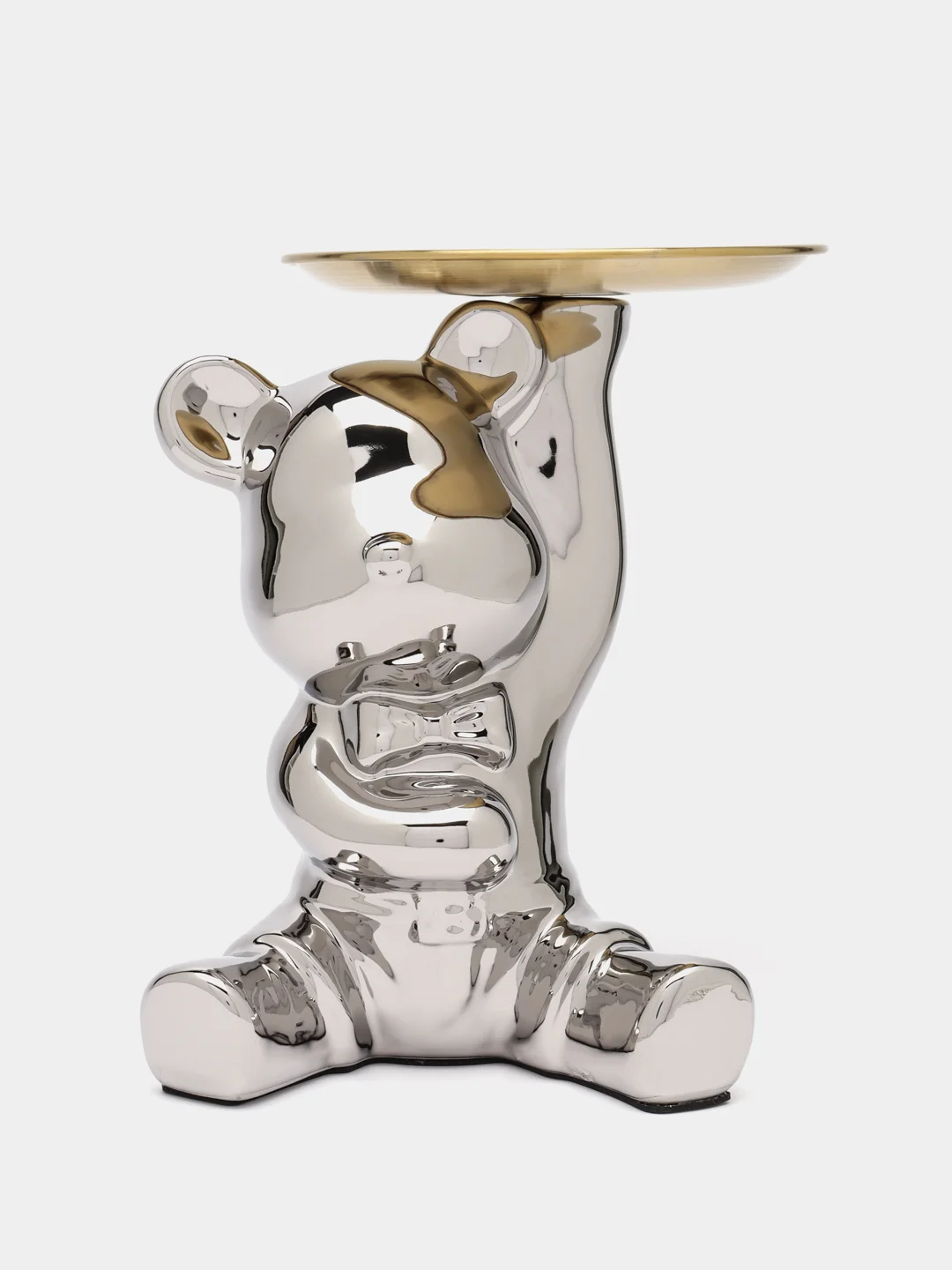 Статуэтка медведь Bearbrick, копилка керамическая с подносом