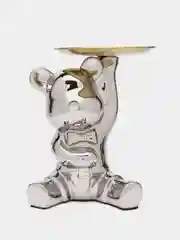Статуэтка медведь Bearbrick, копилка керамическая с подносом