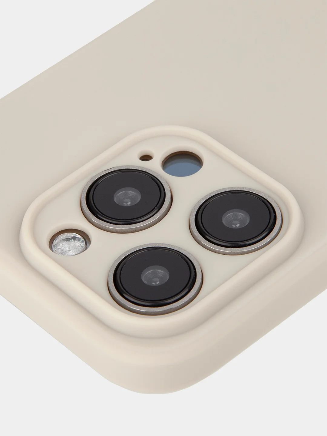 Бежевый меланж чехол и стекло для Apple iPhone 15 Pro силиконовый ROSCO матовый тонкий с защитой камер