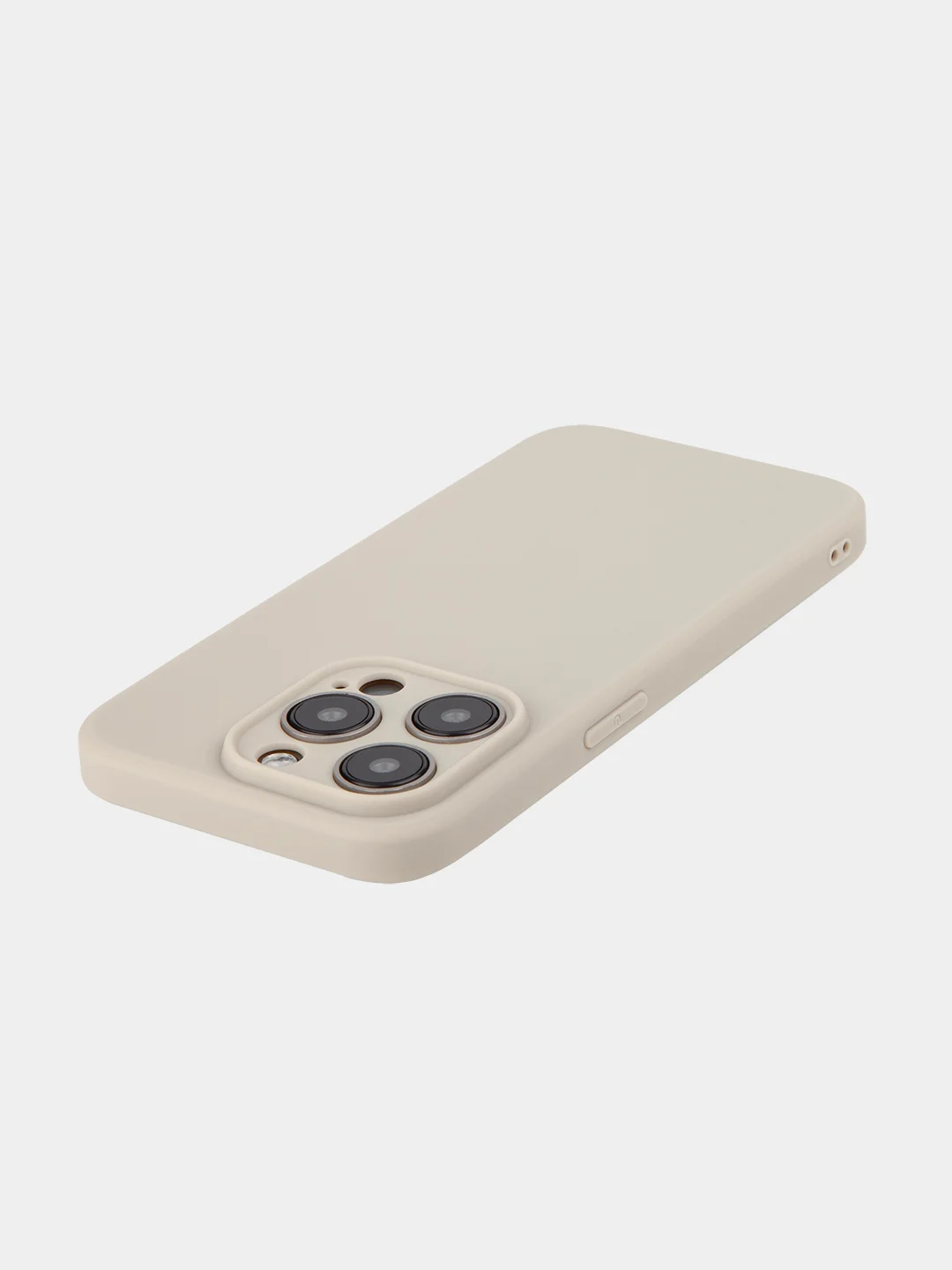 Бежевый меланж чехол и стекло для Apple iPhone 15 Pro силиконовый ROSCO матовый тонкий с защитой камер
