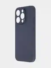 Темно-синий чехол и стекло для Apple iPhone 15 Pro силиконовый ROSCO матовый тонкий с защитой камер