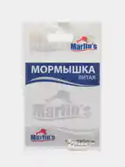 Серебряный мормышка литая "Личинка" опарыш с отверстием, крючок Gamakatsu, капля