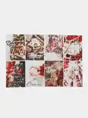 Бирюзовый новогодние открытки - шильдики, 10 х 7 см, открытки для подарков, открытки для цветов