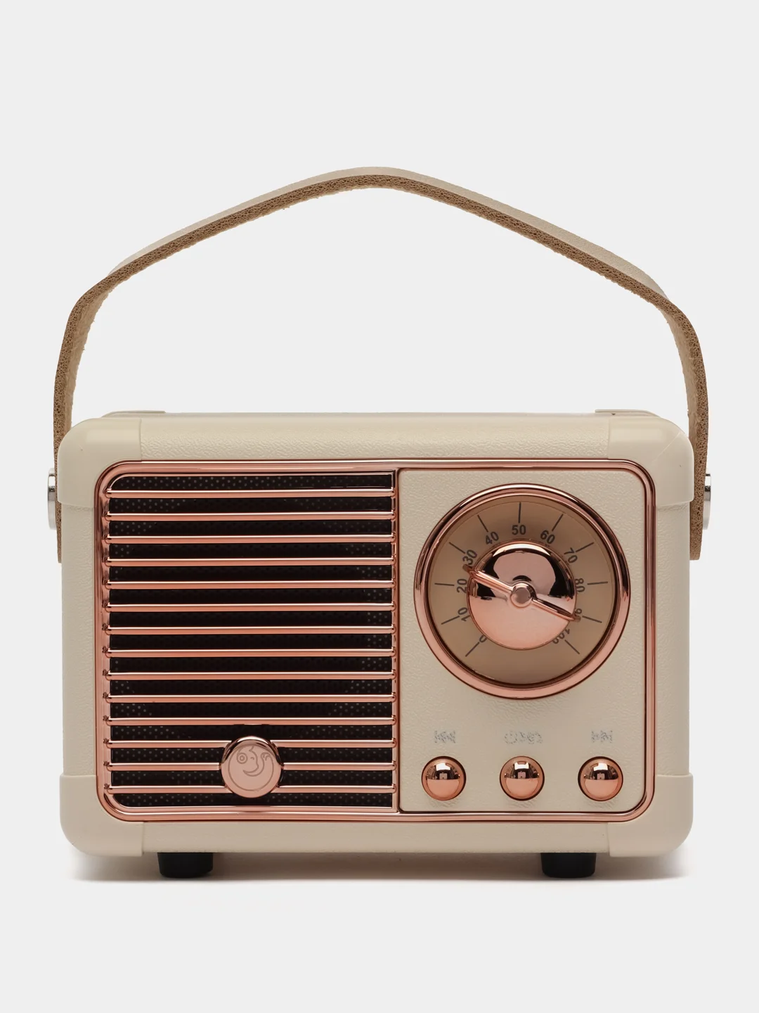 Бежевый колонка портативная с блютуз, Fm, USB, Bluetooth