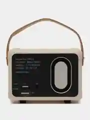 Бежевый колонка портативная с блютуз, Fm, USB, Bluetooth