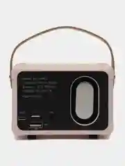 Розовый колонка портативная с блютуз, Fm, USB, Bluetooth