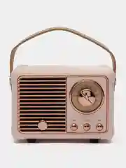 Розовый колонка портативная с блютуз, Fm, USB, Bluetooth