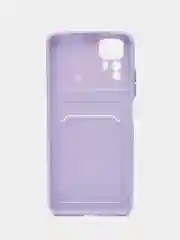 Сиреневый чехол для Xiaomi Redmi Note 12S (Сяоми Редми Нот 12С), с карманом для карт, прозрачный