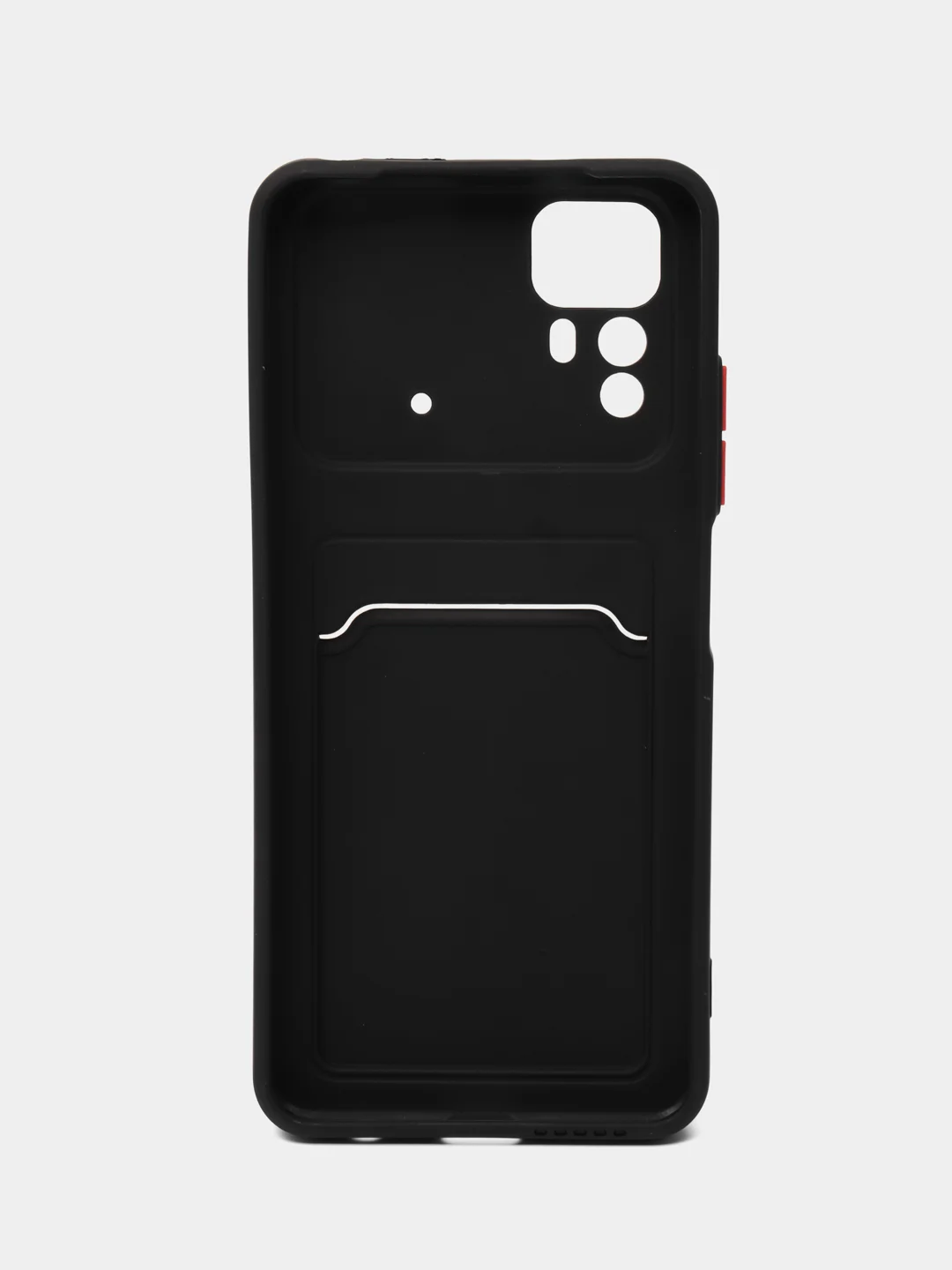 Черный чехол для Xiaomi Redmi Note 12S (Сяоми Редми Нот 12С), с карманом для карт, прозрачный
