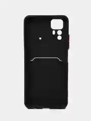 Черный чехол для Xiaomi Redmi Note 12S (Сяоми Редми Нот 12С), с карманом для карт, прозрачный