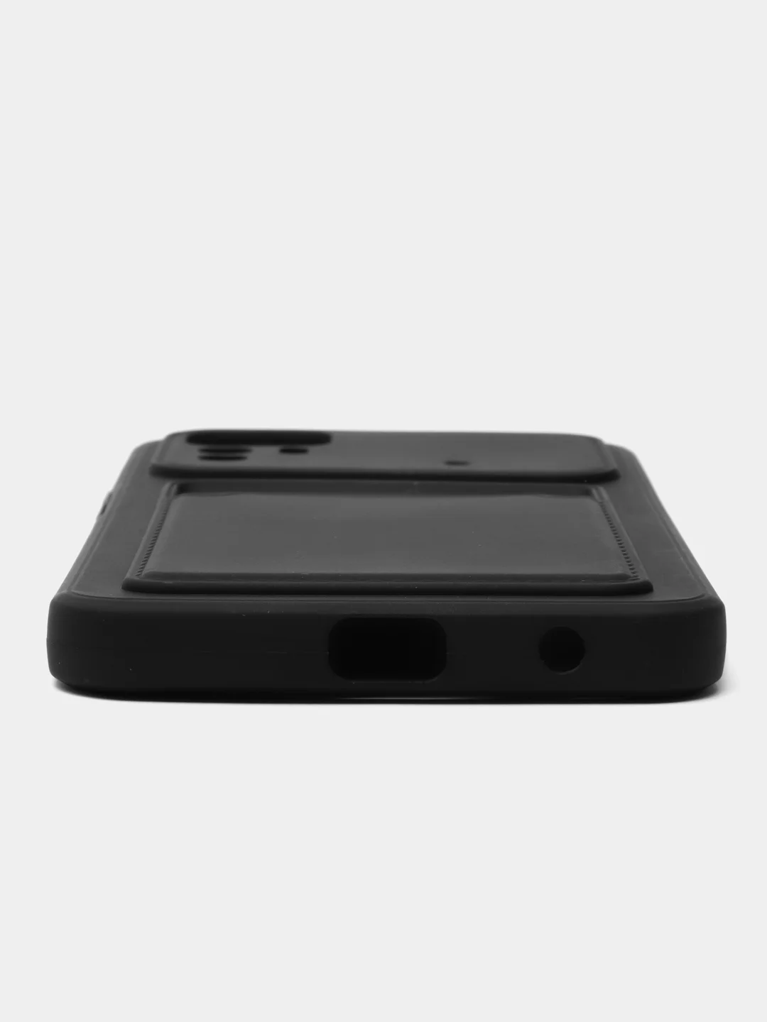 Черный чехол для Xiaomi Redmi Note 12S (Сяоми Редми Нот 12С), с карманом для карт, прозрачный