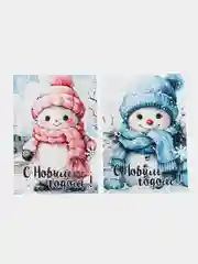 Розовый новогодние открытки - шильдики, 10 х 7 см, открытки для подарков, открытки для цветов