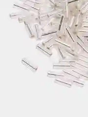 Серебряный бисер стеклярус чешский Preciosa, 6 мм
