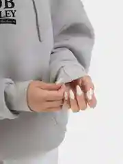 Белый толстовка-худи женская, оверсайз с принтом и нашивкой, с капюшоном, утепленная мужская