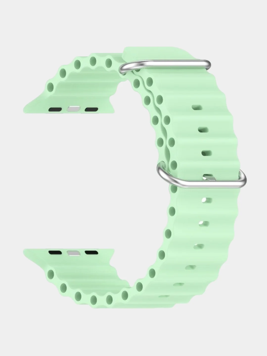 Салатовый ремешок для смарт-часов Apple Watch Ocean band Ultra, силиконовый, 42-49 мм