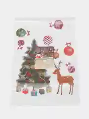 Кораллово-розовый новогодние электростатические наклейки на окна, ПВХ
