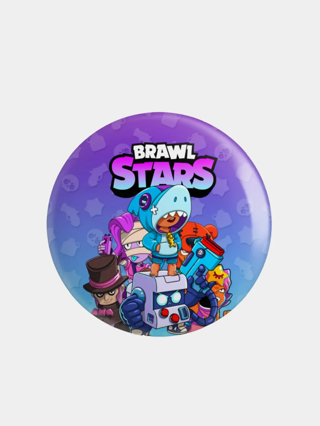 Алый значок, пин на одежду "Brawl Stars", 37 мм., круглый, металлический