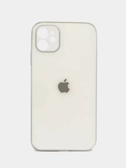 Чехол силиконовый для iPhone 11, со стеклянной панелью, с защитой для камеры