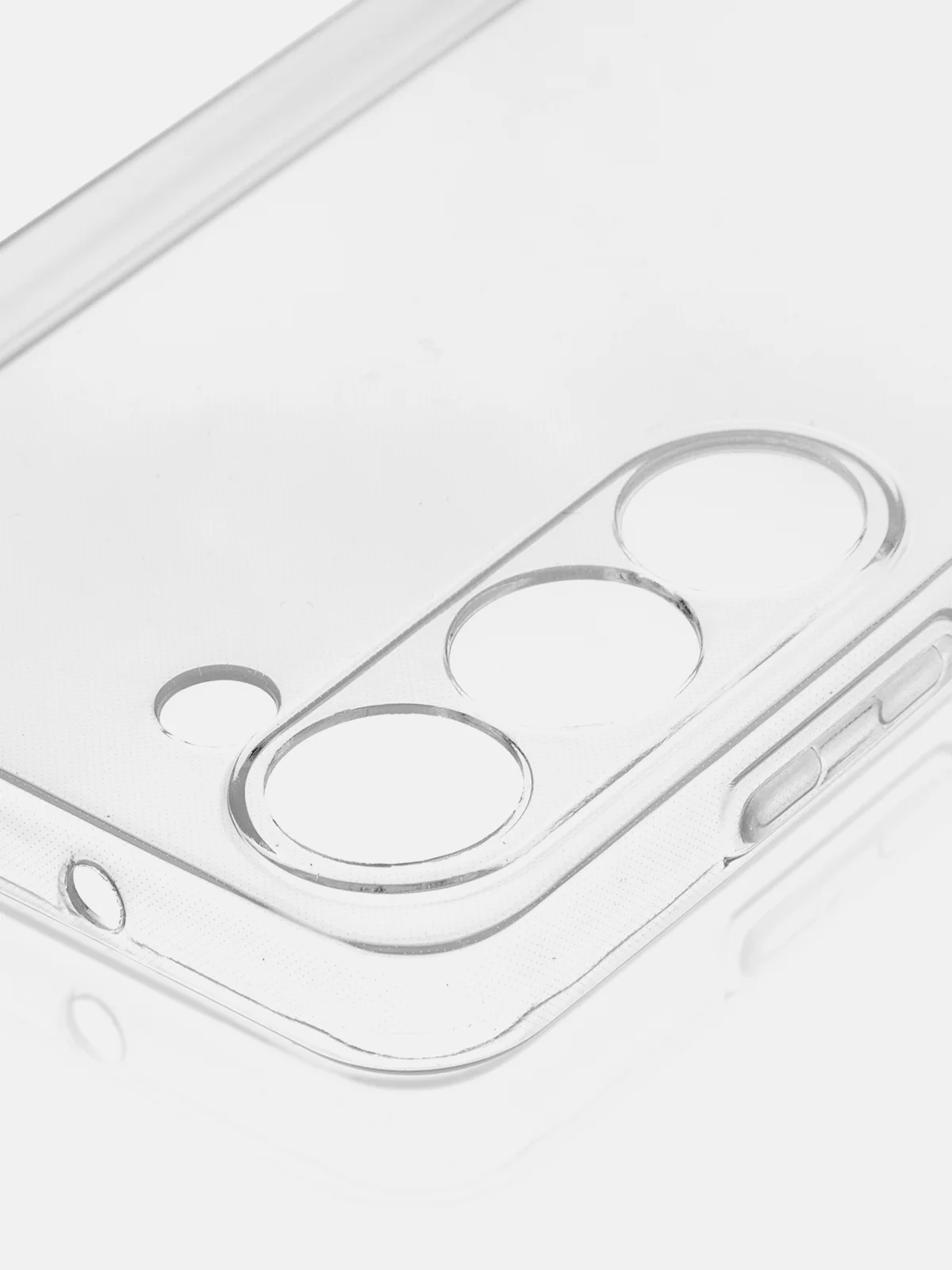 Прозрачный чехол для Samsung Galaxy S23 силиконовый ROSCO прозрачный с бортиком- защитой модуля камер