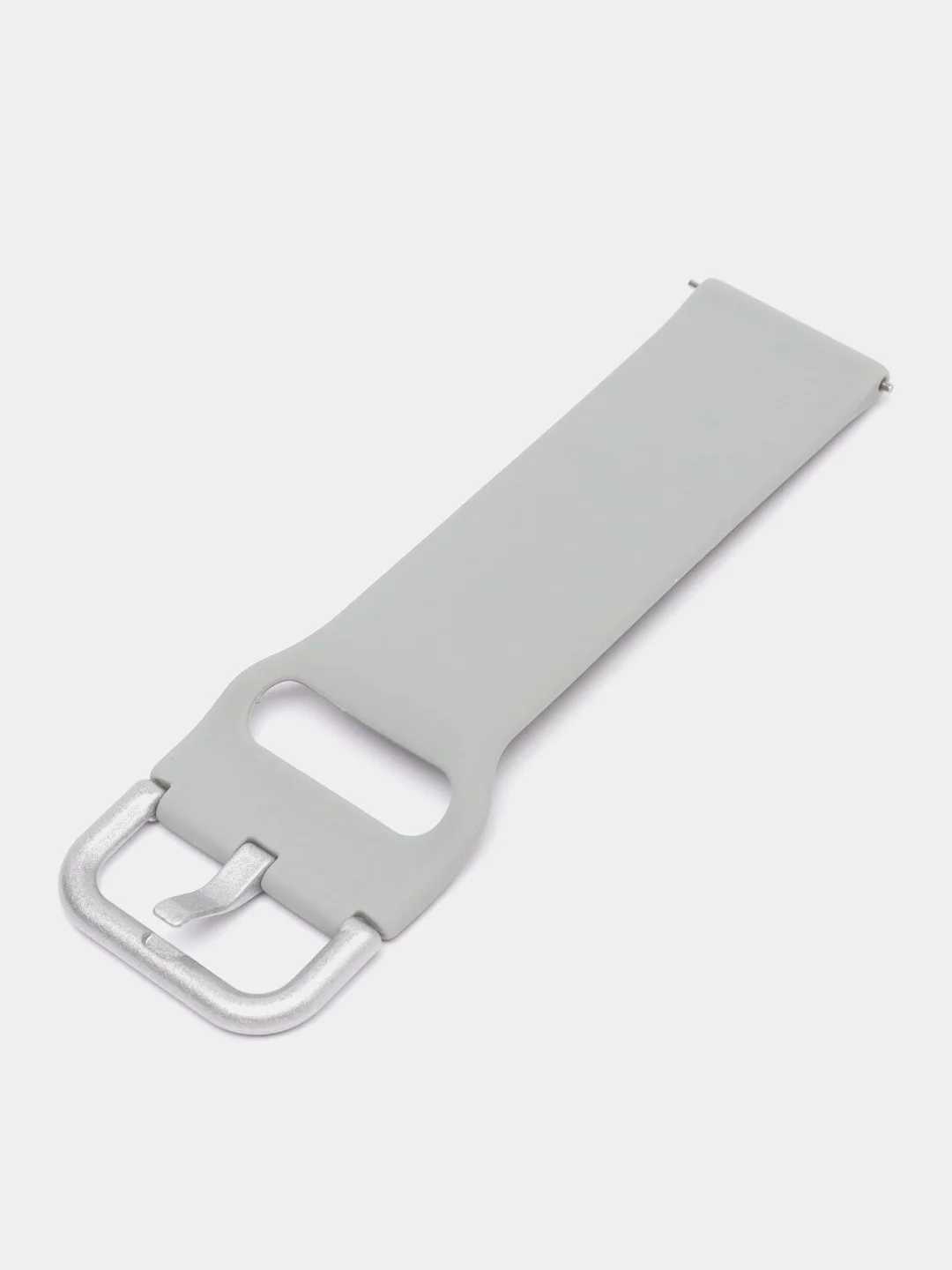 Серебряный силиконовый ремешок универсальный для Xiaomi Amazfit Bip / Samsung / Huawei, 20 мм