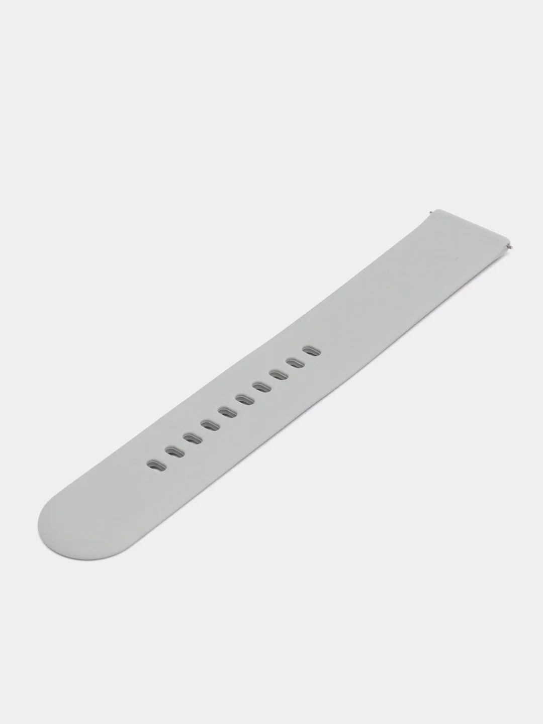 Серебряный силиконовый ремешок универсальный для Xiaomi Amazfit Bip / Samsung / Huawei, 20 мм