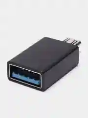 Черный адаптер переходник OTG micro USB на USB Type A
