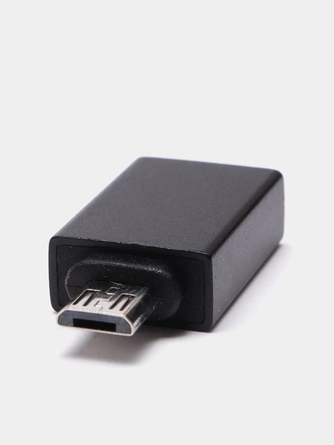 Черный адаптер переходник OTG micro USB на USB Type A