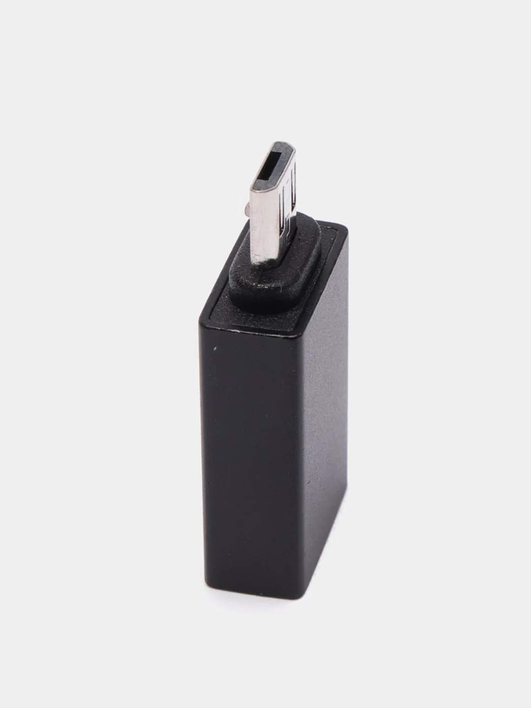 Черный адаптер переходник OTG micro USB на USB Type A