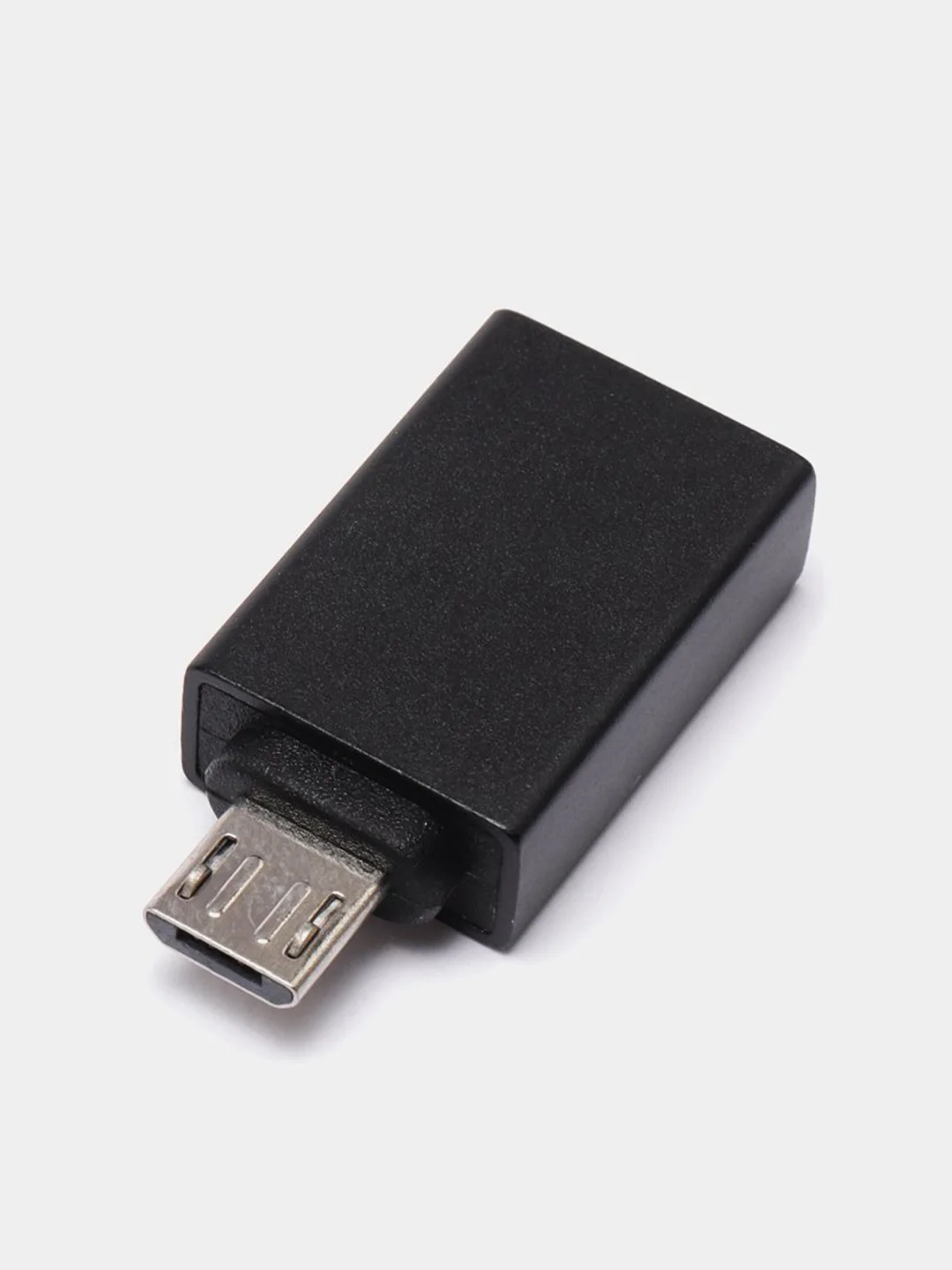 Черный адаптер переходник OTG micro USB на USB Type A