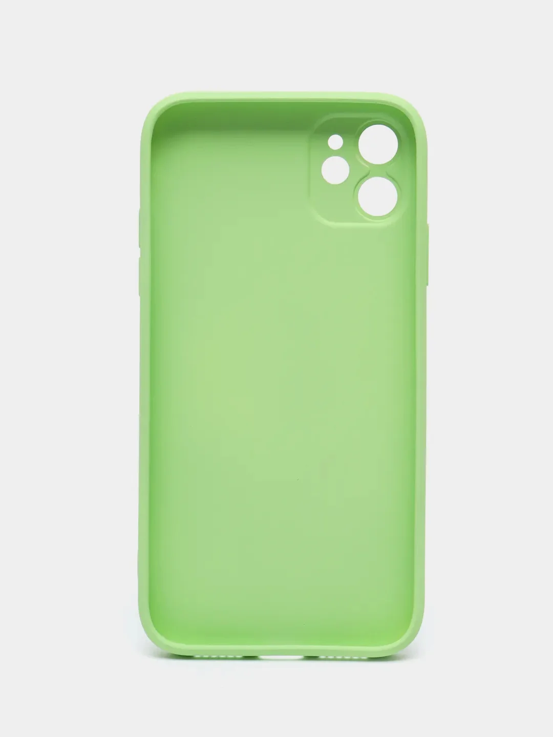 Салатовый чехол для iPhone Xr/ 11/ 12/ mini/ Pro/ ProMax, силиконовый со стеклянной панелью