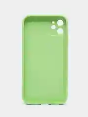 Салатовый чехол для iPhone Xr/ 11/ 12/ mini/ Pro/ ProMax, силиконовый со стеклянной панелью