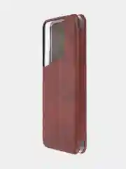 Коричневый чехол-книжка для Tecno Pova 5 из экокожи КАРТОФАН с функцией подставки, карманом для карт