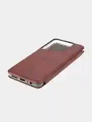 Коричневый чехол-книжка для Tecno Pova 5 из экокожи КАРТОФАН с функцией подставки, карманом для карт