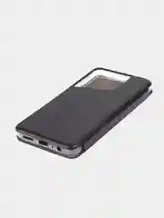 Черный чехол-книжка для Tecno Pova 5 из экокожи КАРТОФАН с функцией подставки, карманом для карт