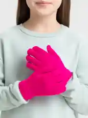 Алый перчатки детские зимние вязаные