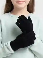 Черный перчатки детские зимние вязаные