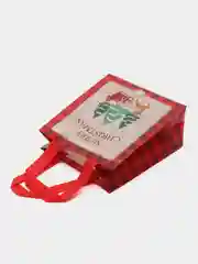 Алый подарочный пакет Новогодний, Рождественская крафт коробка для упаковки новогоднего подарка