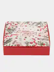 Алый коробка подарочная новогодняя "Новый год", 14*14*3,5см