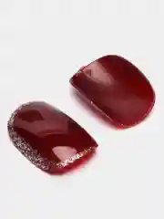 Бордовый накладные ногти с дизайном