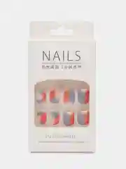 Разноцветный накладные ногти с дизайном