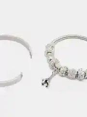Серебряный женский подарочный набор: наручные часы с браслетом