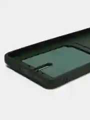 Тёмно-зелёный силиконовый чехол для Realme C55 (Реалми С55), с карманом для карт, прозрачный